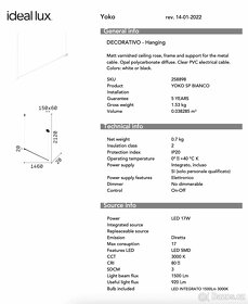 Závěsné svítidlo Ideal Lux - typ Yoko sp NOVÉ černé - 4