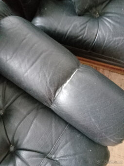 kožená černá sedačka - 4