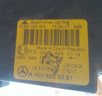 Světlomet Mercedes benz A1698200161 - 4