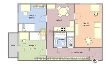 Pronájem bytu 3+1, 78 m2, balkon/sklep, Strakonice - 4