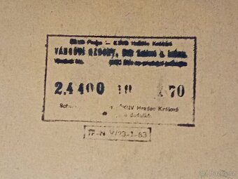 Sada 6 retro vánočních ozdob ČSSR, originál krabička, 1963, - 4