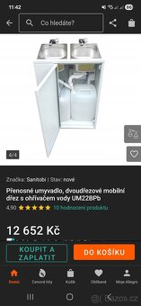 Přenosné umyvadlo, dvoudřezové mobilní dřez s ohřívačem vody - 4