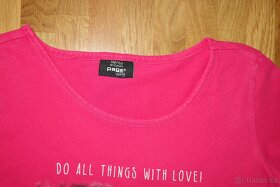 2x tmavě růžové letní tričko pro dvojčata vel.146 - 4