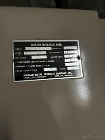 Prodám lis na desky síla 100 t Wabas hydraulic pres C 100 - 4