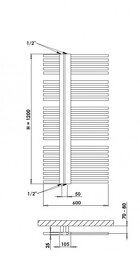 Koupelnový radiátor P.M.H. HELIOS HE2C, 600x1200 mm - 4
