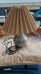 Stolní lampa kovová s béžovým stínítkem - 4