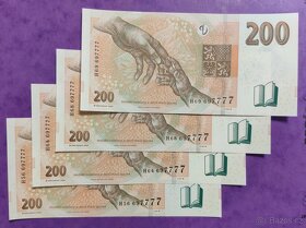 Bankovky stejná čísla -UNC neoběhové 100/200/500Kč Nové sady - 4