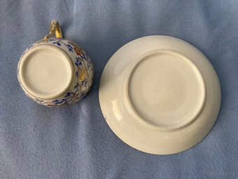 Starožitný porcelánový hrnek s podšálkem Horní Slavkov - 4