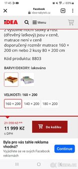 Postel z masivu 160×200 s úložným prostorem - 4