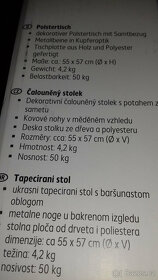 Čalouněný stolek, průměr 55 cm, výška 57 cm - 4