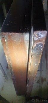 Staré kovové dveře. Plech přes dřevo. Těžký. - 4