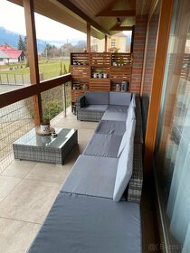 8dílná zahradní sedací souprava s poduškami polyratan šedá - 4