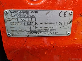 KUBOTA KX19-4 minibagr, rok 2022, 460mth - 4