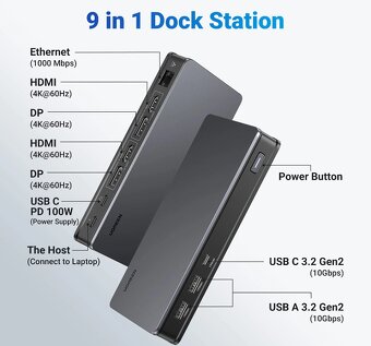 Dokovací stanice UGREEN Revodok Pro 209 / 9-v-1 - 4
