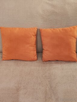 Sedací souprava 3+2+1 oranžová + polštářky - 4