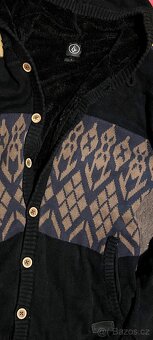 VOLCOM VELMI TEPLÁ PÁNSKÁ BUNDA-SVETR S KOŽEŠINOU L(L-XL) - 4