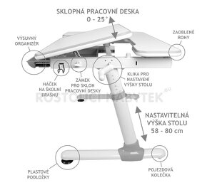 Rostoucí stůl VITRO, šířka 119cm - 4