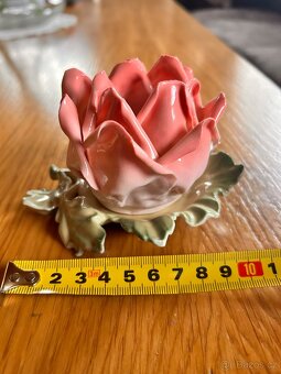 Porcelánové starožitné růže 2x Karl Ens a 1x Drážďany - 4