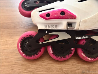 Dětské kolečkové brusle Rollerblade APEX G White/Pink 33-36 - 4