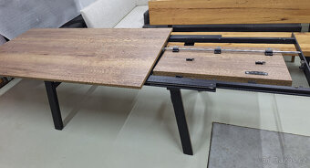 Jídelní stůl rozkládací Dub Halifax tabákový 100x200+100 - 4