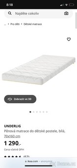 Prodám Ikea dětskou postel Kritter s matraci - 4