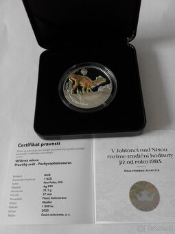 Stř. mince Pravěký svět - Pachycephalosaurus proof - 4