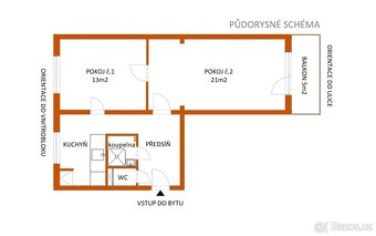 Prostorný dvoupokojový byt s balkonem Jamborova ulice Tišnov - 4
