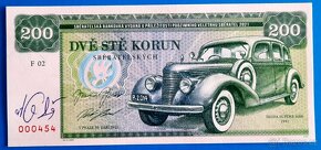 4 ks bankovek z řady auta Zlatá sbírka V. Zapadlíka - 4