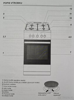 Plynový sporák Amica SHG 5831S W - 4