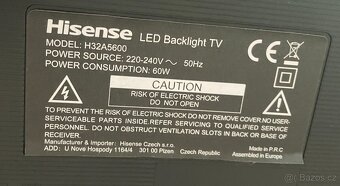 32" Televize Hisense, restartuje se, 2x ovladač - 4