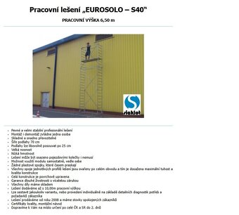 Pracovní věž / lešení Eurosolo-S40 (pojízdné) - NOVÉ - 4