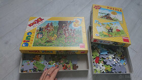 KOMPLET dřevené pro děti 0-4r +2x puzzle Krteček,koníci, ber - 4