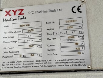 Nabízíme vertikální obráběcí centrum XYZ 1060 HS - 4
