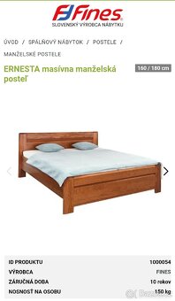 Postel Fines ERNESTA s rošty, matracemi a nočními stolky. - 4
