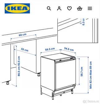 Lednice s mrazákem vestavná Ikea - 4
