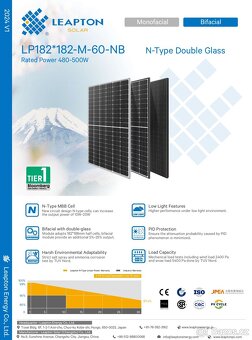 Solární panely Leapton 500 Wp FULLBLACK bifaciální - 4