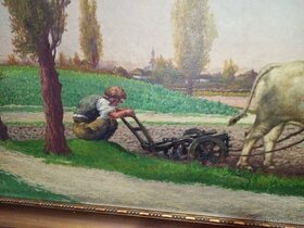 Aukční obraz. J. Šustek olej na plátně - 4