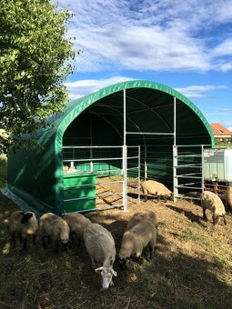 Plachtový přístřešek pro zvířata 6m x 8m - 750g/m2 - 4
