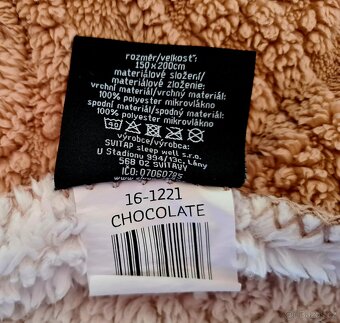 Luxusní beránková deka OVEČKA® - 150x200 cm – ČOKOLÁDA - 4