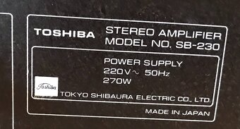 KRÁSNÝ VINTAGE ZESILOVAČ TOSHIBA SB-230 (ROK 1978) SUPER STA - 4