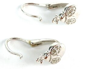 Zlaté dětské náušnice z bílého zlata s brilianty NOVÉ - 4