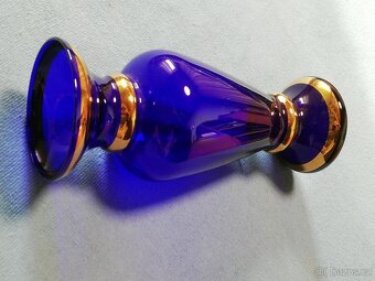 Zlacená luxusní váza z kobaltového skla - 4