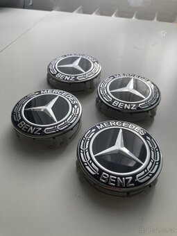 Středové pokličky (krytky kol) Mercedes-Benz černé (věnec) - 4