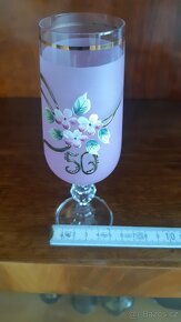Novoborské sklo - sklenička k 50. výročí narozenin - 4