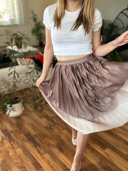 Růžová ombré plisovaná sukně, 34/XS, Sinsay - 4