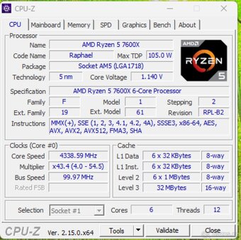 Ryzen 5 7600X + MSI PRO B650M-A WIFI - 4
