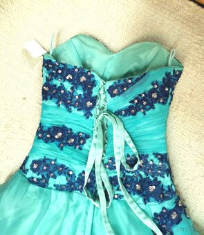 TYRKYSOVÉ PLESOVÉ ŠATY vel.34 - 4