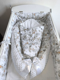 Nová souprava do psotýlky zvířátka+bílé minky - 4