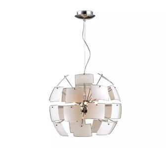 Lustr designový, bílé sklo - 4