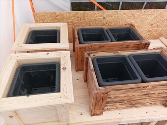 Dřevěný květináč, truhlík, skladem - 4